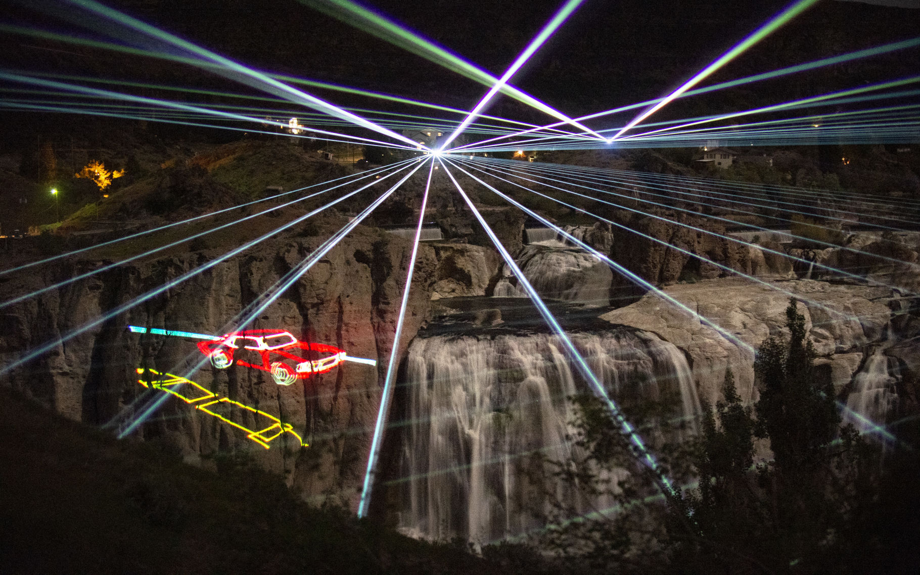 Lights and Lasers Show at Shoshone Falls